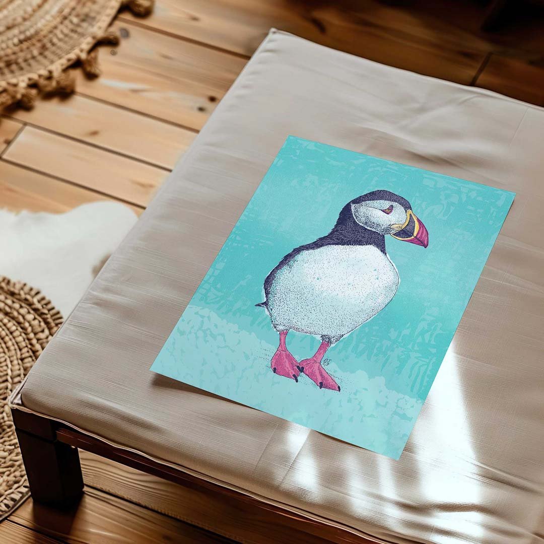 Puffin Unframed Print - Bejojo Art - Just Makers Bejojo Art