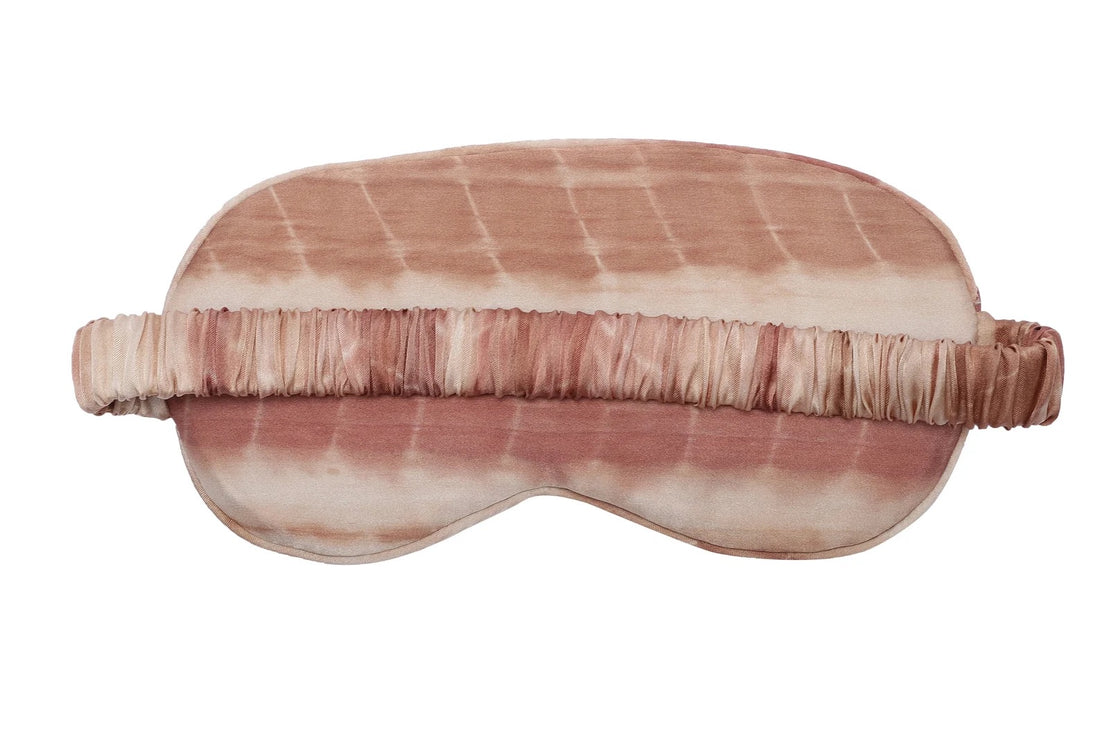 Pure Silk Eye Mask Brown - Pattern Passion_Just Makers