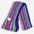 Purple, Pink and Green Crocheted Scarf - Robins and Rainbows_Just Makers