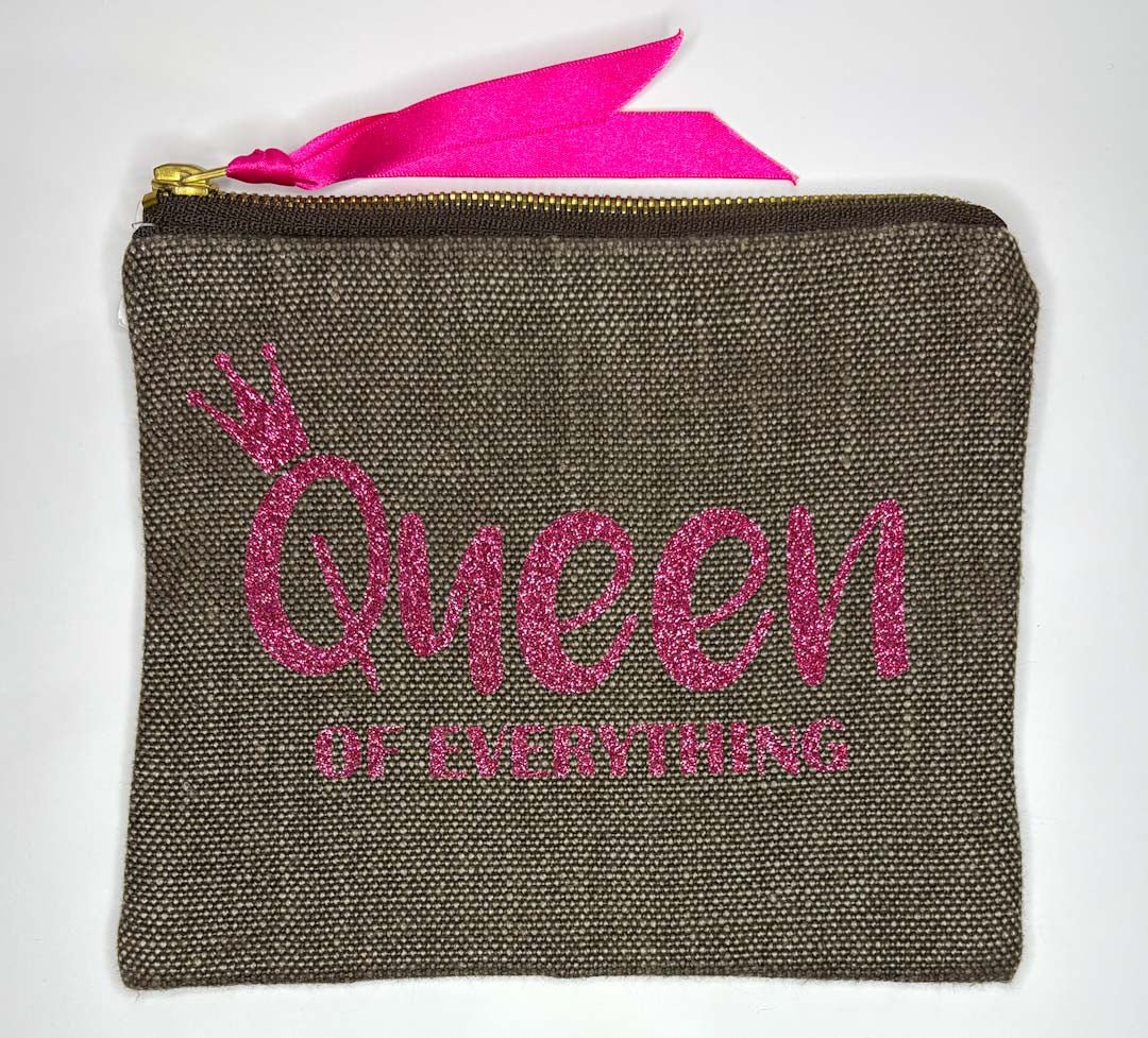 Queen of Everything Glitter Purse - Touchy Feely Textiles - Just Makers Touchy Feely Textiles