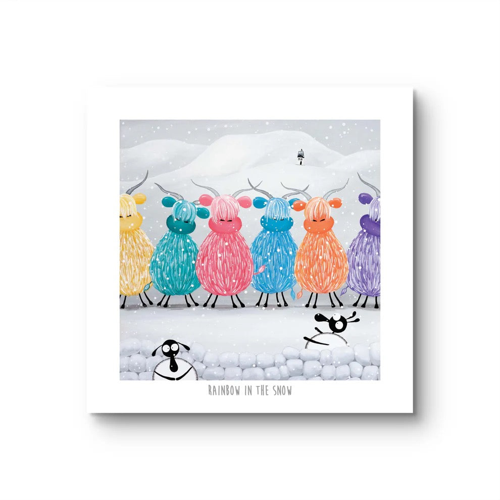 Rainbow in the Snow 10&quot; Print - Mervyn Tay Art_Just Makers