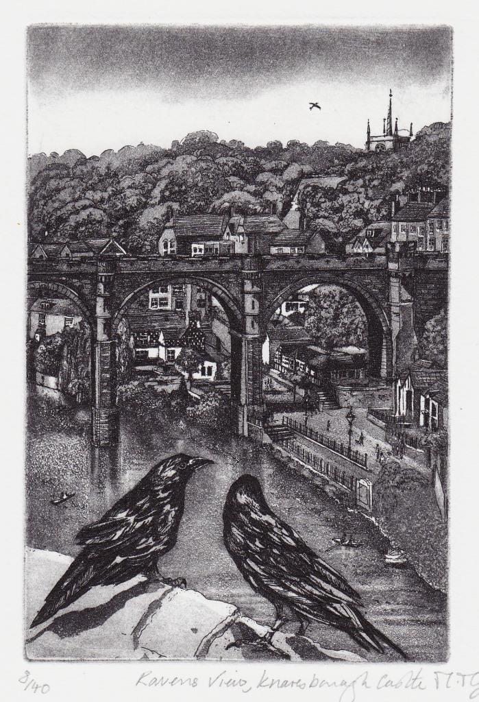 Ravens View, Knaresborough Original Framed Etching - Moira McTague_Just Makers