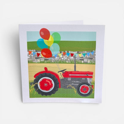 Red Tractor Greeting Card - Jane Gales_Just Makers