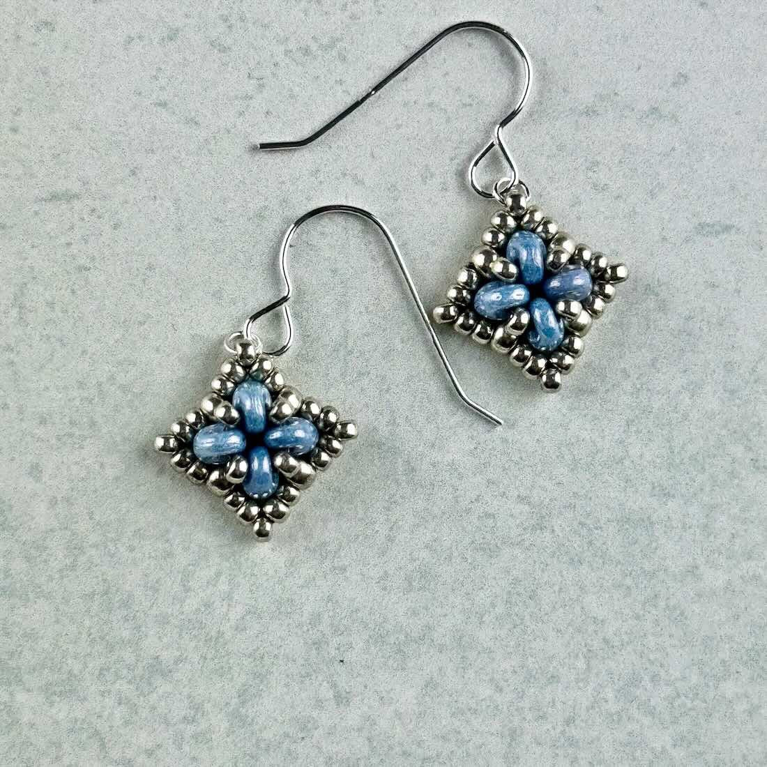 Blue Twin Simple Square Earrings - Ruby Jones_Just Makers