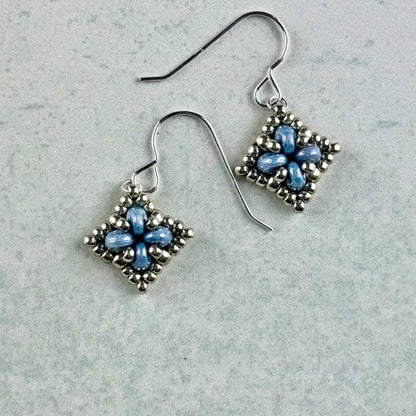 Blue Twin Simple Square Earrings - Ruby Jones_Just Makers