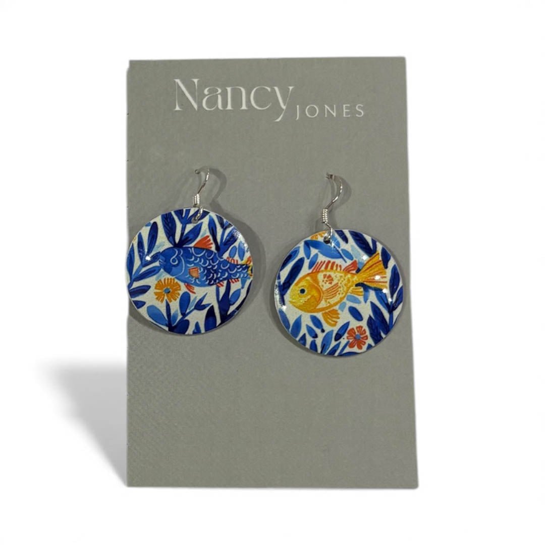 Fish Disc Earrings - Nancy Jones - Just Makers Nancy Jones Jewellery