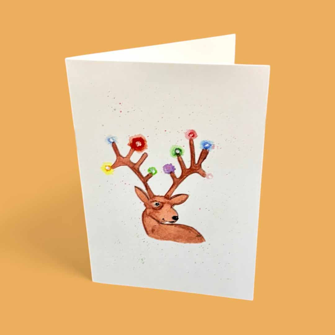 Reindeer Christmas Card - Beverley Holgate_Just Makers
