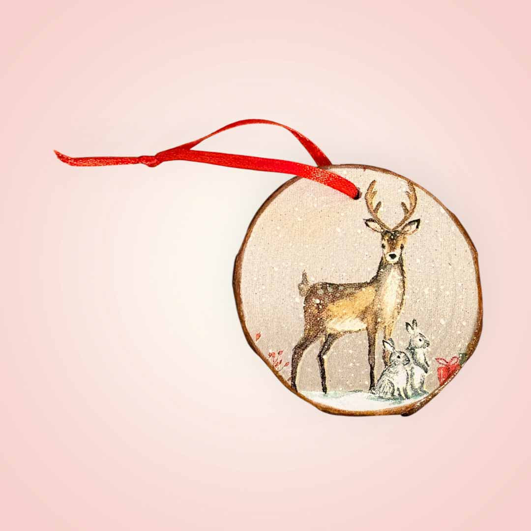Reindeer Small Log Decoration by Sarah Tustin_Just Makers