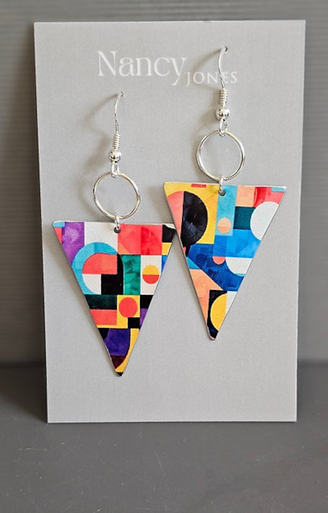 Retro Fusion Multi Triangle Earrings - Nancy Jones_Just Makers