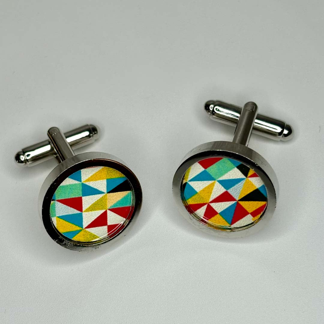 Retro Large Diamond Cufflinks - Nancy Jones_Just Makers
