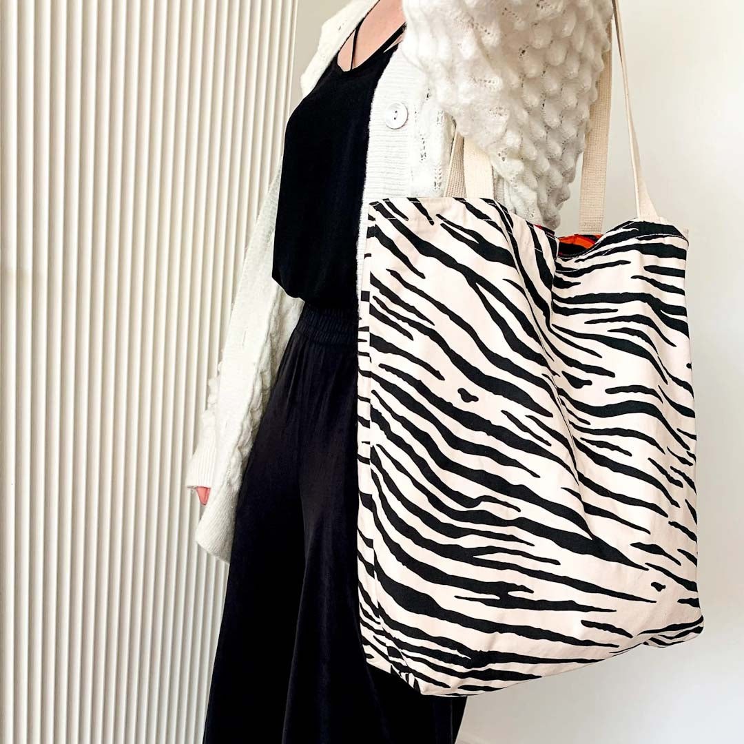 Reversible Tiger Print Tote Bag by Bean and Bemble_Just Makers