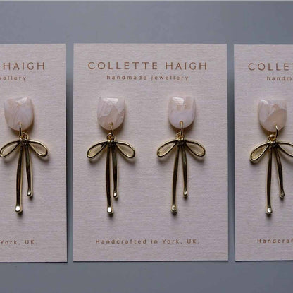 Ribbon Bow Earrings - CH Handmade_Just Makers