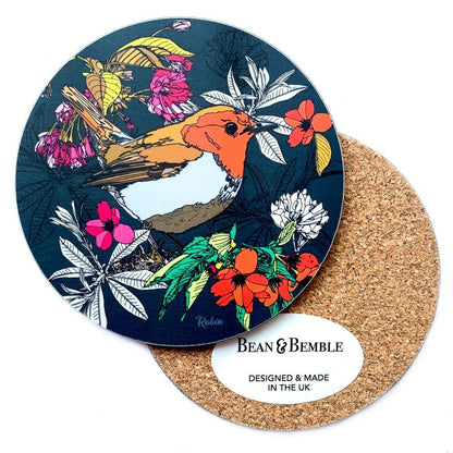 Robin Cherry Blossom Coaster - Bean and Bemble - Just Makers Bean and Bemble