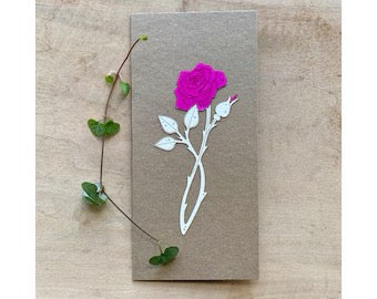 Rose Motif Papercut Card - Natty Deco_Just Makers