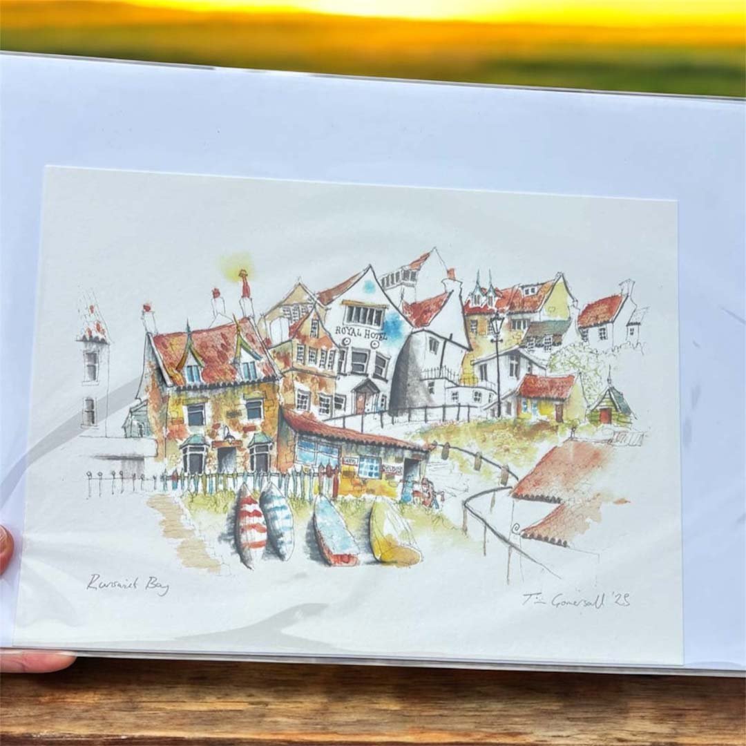Runswick Bay Giclee Print - Tim Gomersall Art - Just Makers Tim Gomersall Art