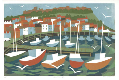 Scarborough Ltd Edition Linocut Print - Oliver Raw_Just Makers