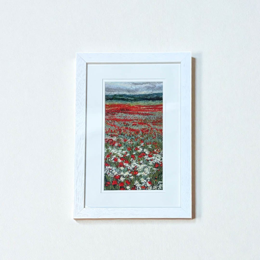 Scarlet Haze Embroidered Giclee Print - Fiona Robertson - Just Makers Fiona Roberston