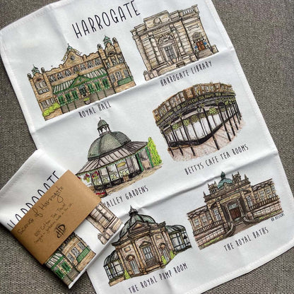 Scenes of Harrogate Tea Towel - HD Designs_Just Makers