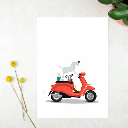 Scooter A4 Print - Sarah Westwood Illustrator_Just Makers