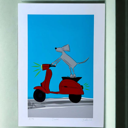 Scooter Sprocket A4 Print - Sarah Westwood Illustrator_Just Makers