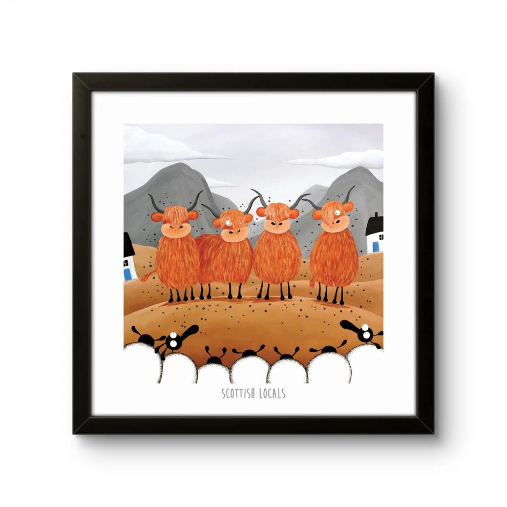 Scottish Locals 10&quot; Print - Mervyn Tay Art_Just Makers