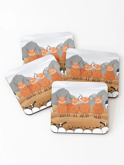 Scottish Locals Coaster - Mervyn Tay Art_Just Makers