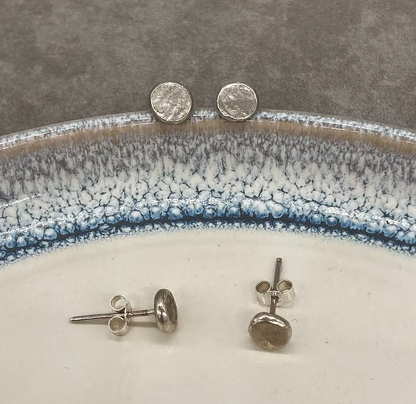 Silver Disc Studs - Tori Foster Jewellery