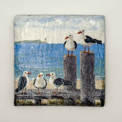 Seagulls Coaster Slate - Sarah Tustin_Just Makers
