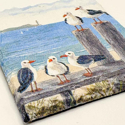 Seagulls Coaster Slate Close Up - Sarah Tustin_Just Makers