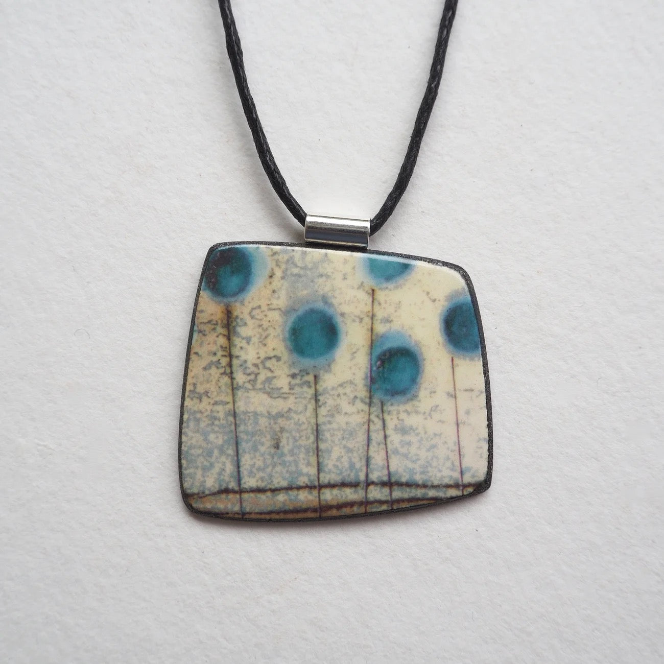 Seed Heads Elements Square Necklace - Karen Howarth Ceramics_Just Makers