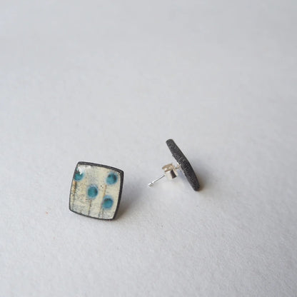 Seedheads Elements Range Square Studs - Karen Howarth Ceramics_Just Makers
