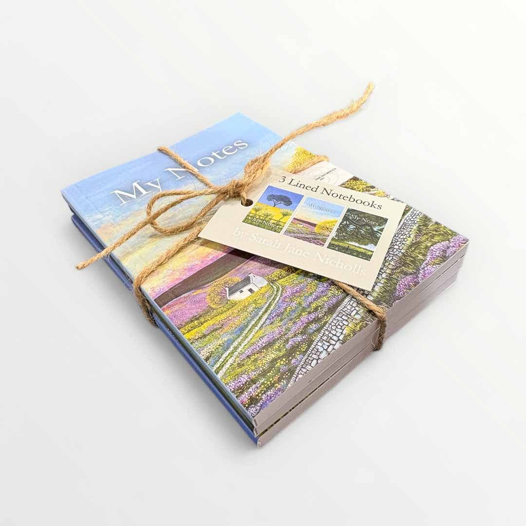 Set of Three Lined Notebooks Blue - Sarah Jane Nicholls - Just Makers Sarah Jane Nicholls