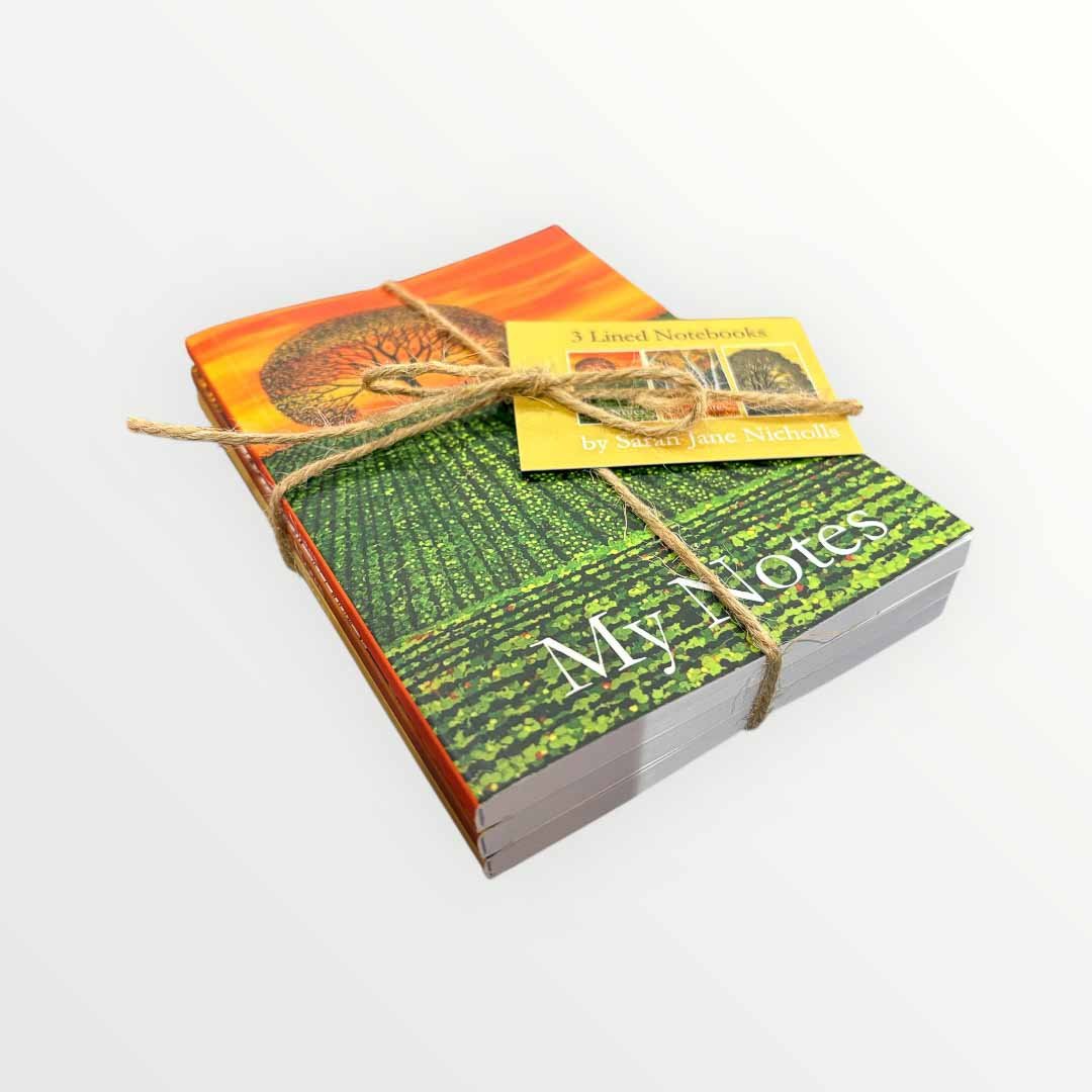 Set of Three Lined Notebooks Golden - Sarah Jane Nicholls - Just Makers Sarah Jane Nicholls