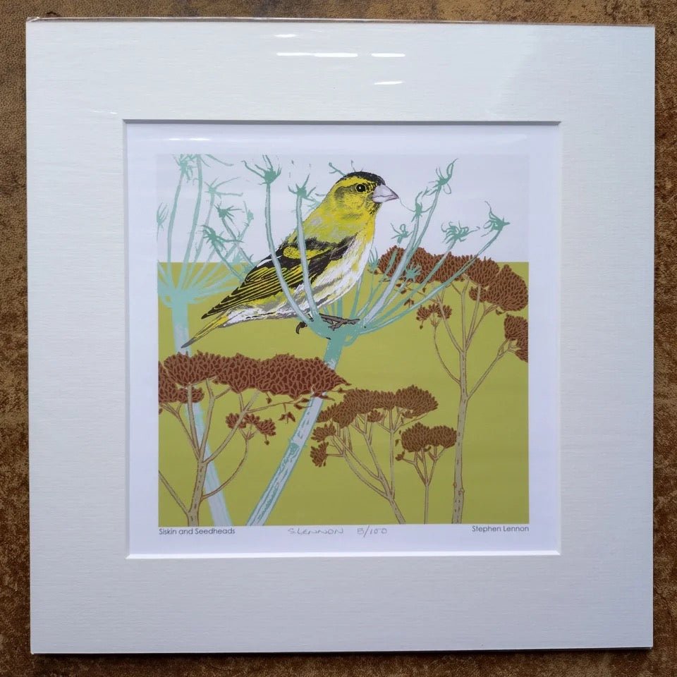 Siskin and Seedheads Print (small) - Umbellifer - Just Makers Umbellifer