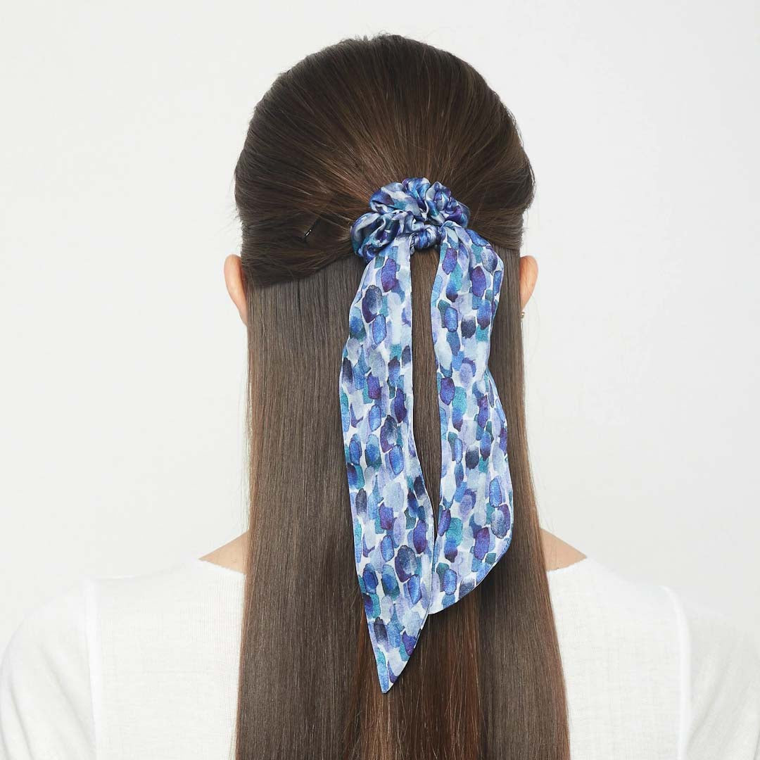 Silk Scrunchie Scarf Blue - Pattern Passion_Just Makers