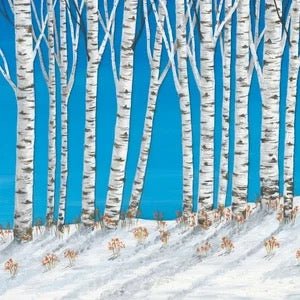 Silver Birch Magic - Blue Giclee Framed Print - Sarah Jane Nicholls - Just Makers Sarah Jane Nicholls