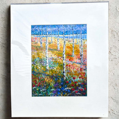 Silver Birch with Flowers II Print - Julia Wardingley_Just Makers