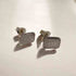 Silver Leaf Print Square Studs - Tori Foster Jewellery_Just Makers