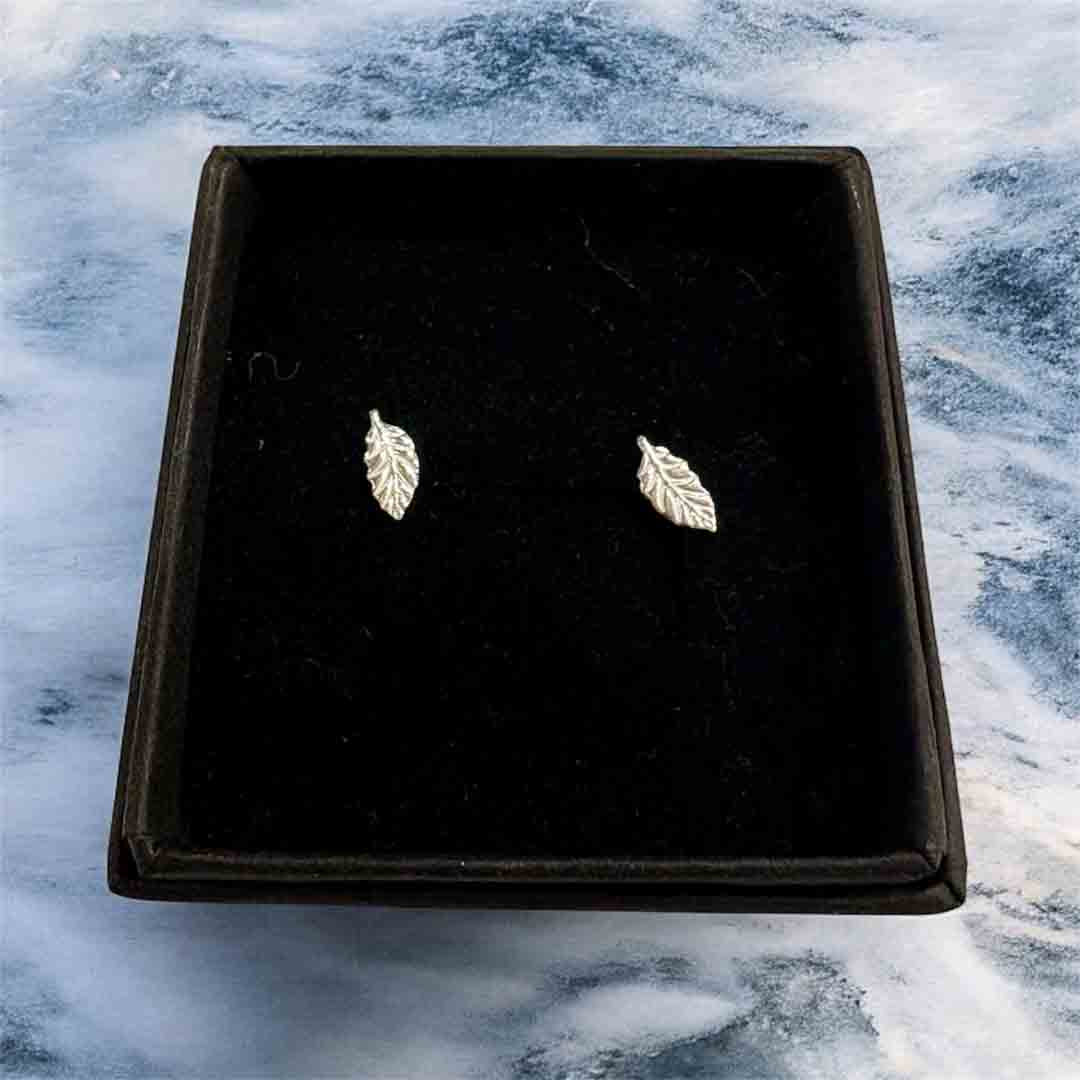 Silver Leaf Studs - Tori Foster Jewellery_Just Makers