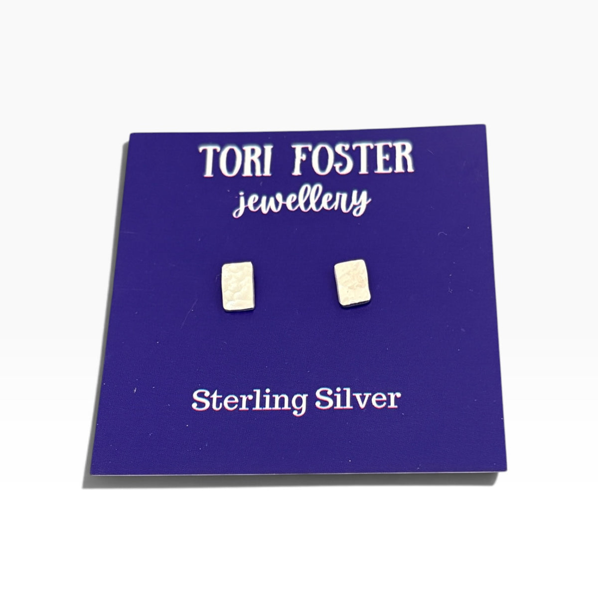 Silver Rectangular Studs - Tori Foster Jewellery_Just Makers