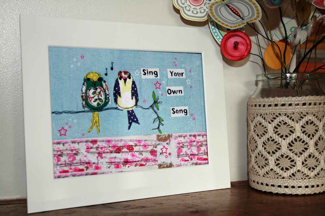 Sing Your Own Song Mounted Print - Touchy Feely Textiles_Just Makers