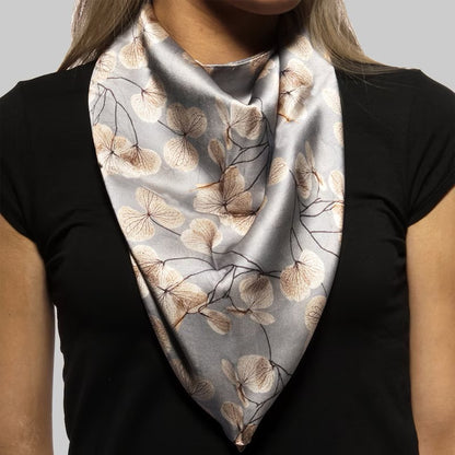 Skeletal Leaves Print - Large Square Silk Scarf_Just Makers