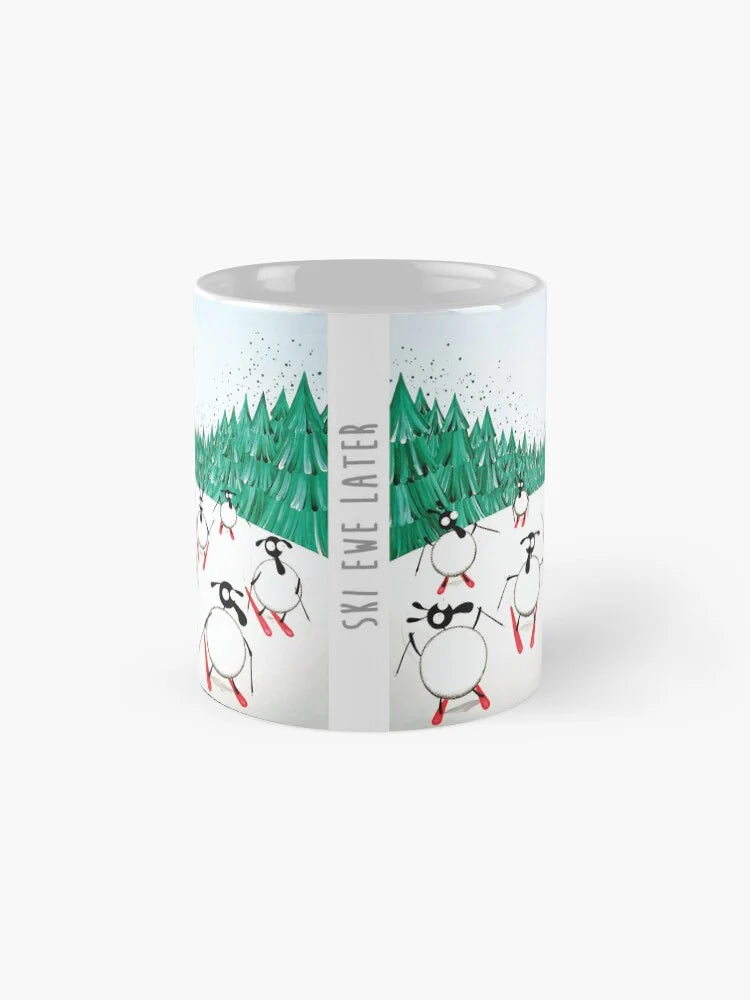 Ski Ewe Later Ceramic Mug - Mervyn Tay Art_Just Makers