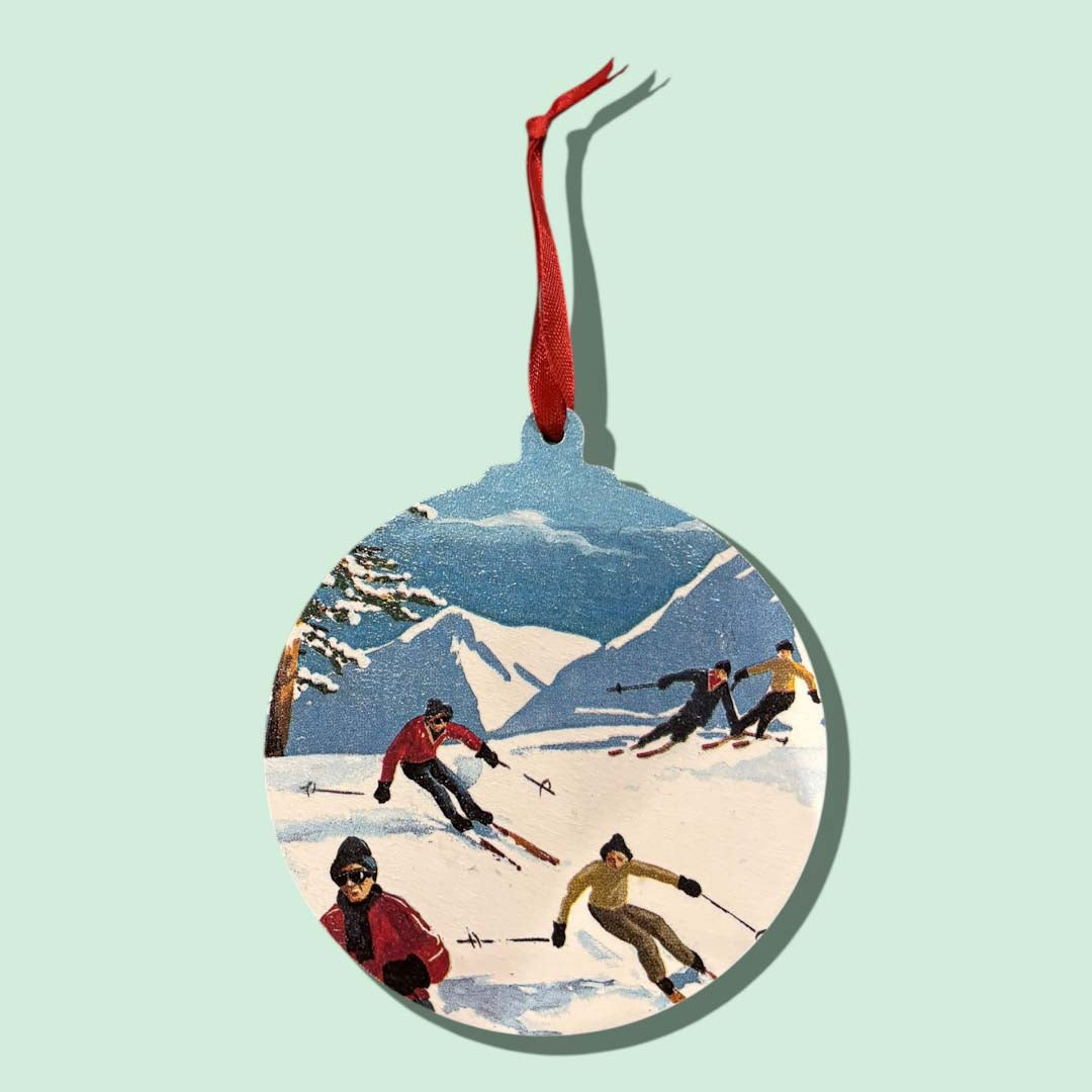 Skiing Large Bauble Decoration by Sarah Tustin_Just Makers