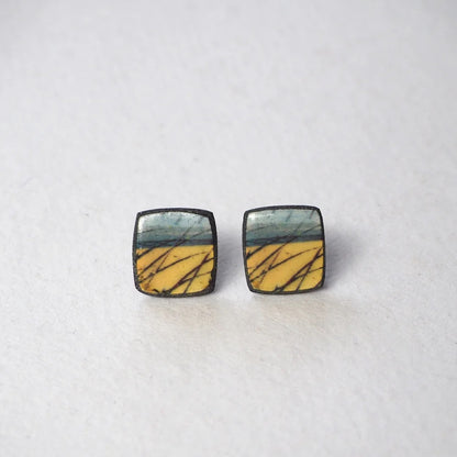 Skyline Elements Range Square Studs - Karen Howarth Ceramics_Just Makers