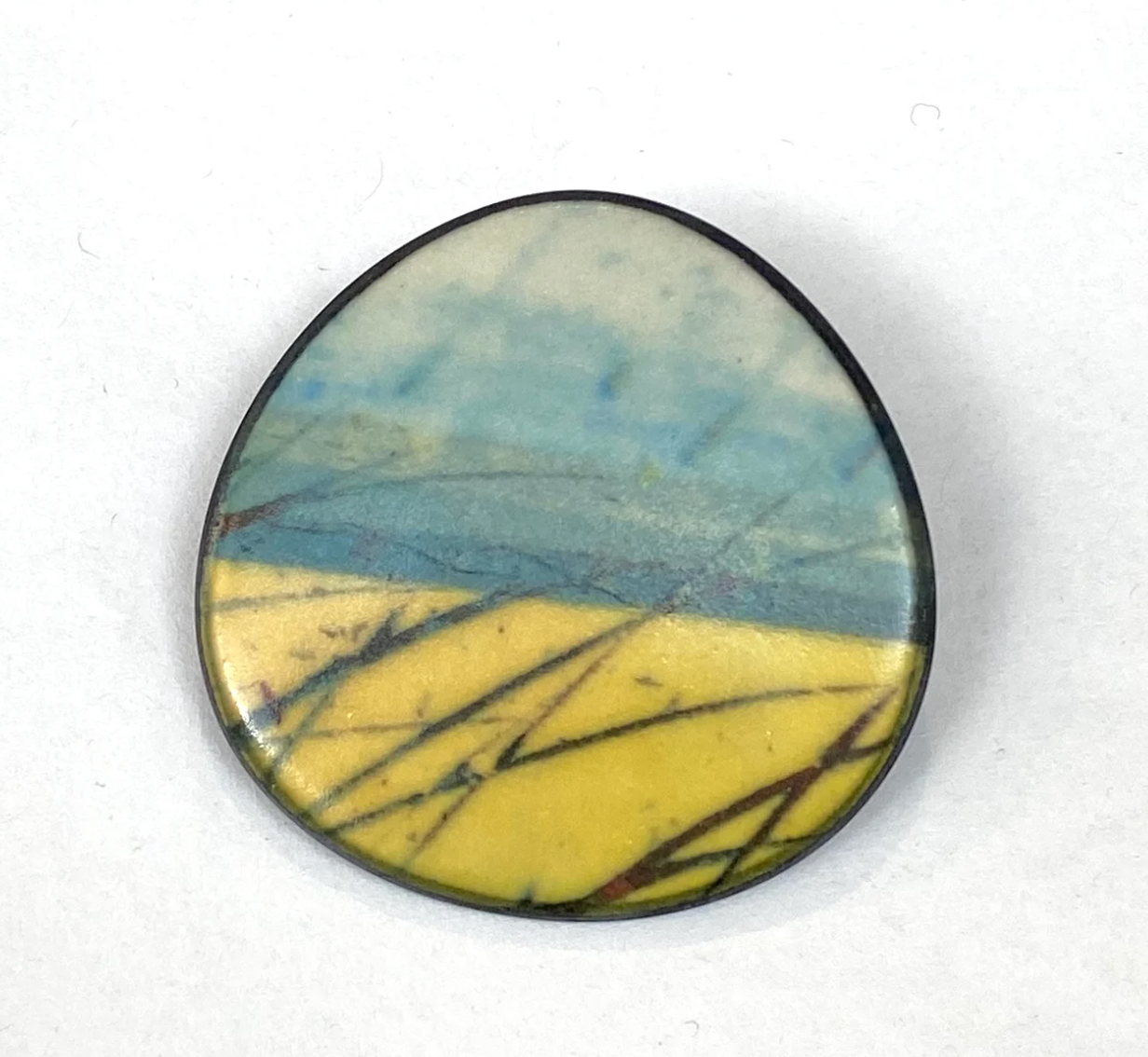 Skyline Elements Rounded Brooch - Karen Howarth Ceramics_Just Makers
