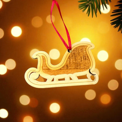 Sled Wooden Decoration - Woodcutter Creations_Just Makers