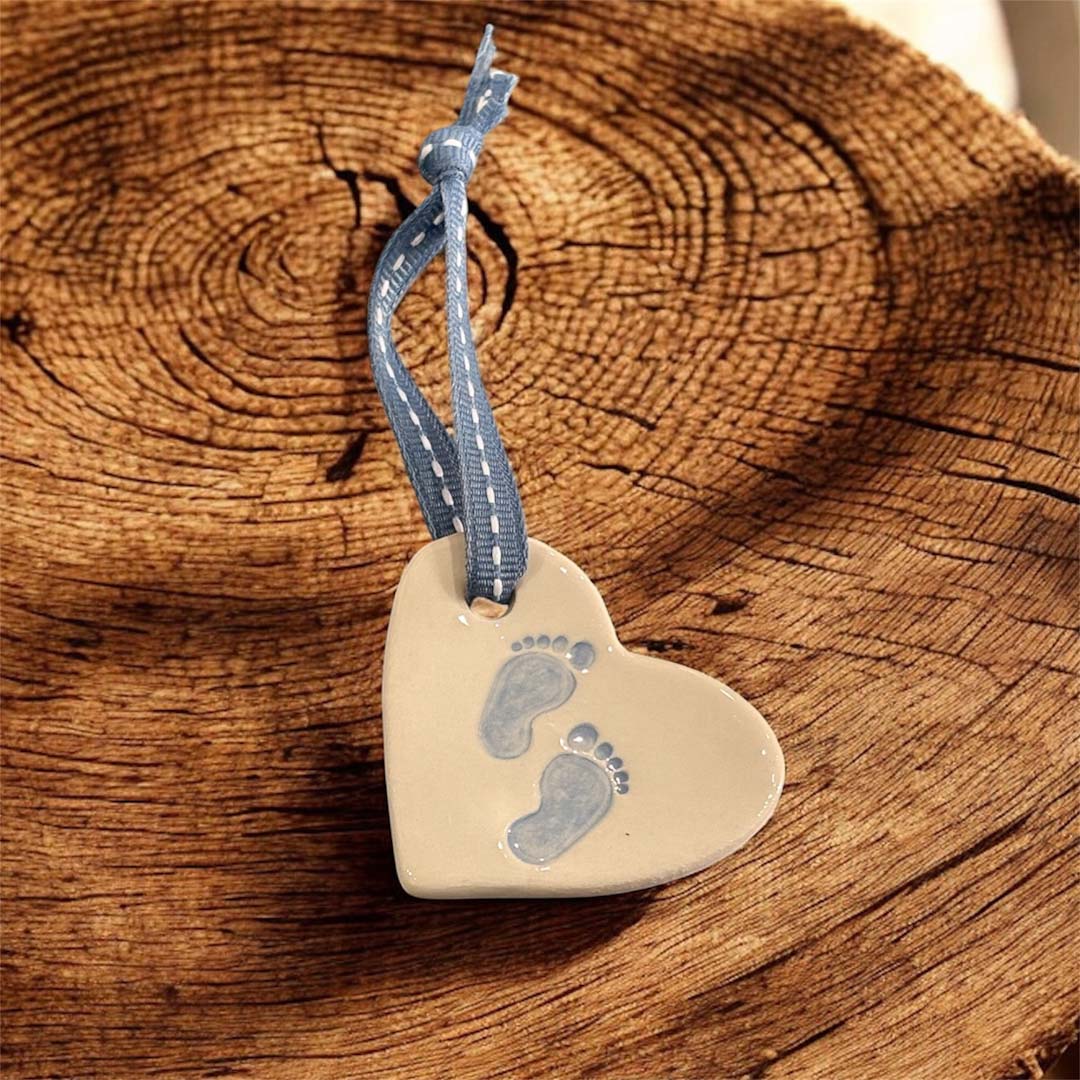 Small Blue Footprint Heart - Jamali Annay Designs_Just Makers