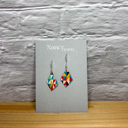 Small Retro Diamond Earrings - Nancy Jones_Just Makers