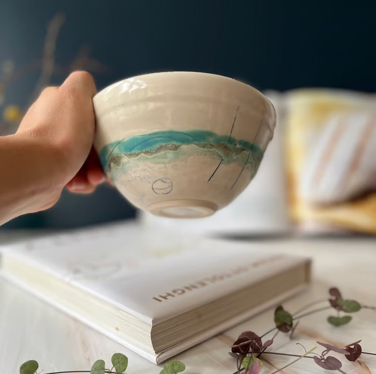 Small Tapas Bowl - Seascape - Lorna Gilbert Ceramics_Just Makers